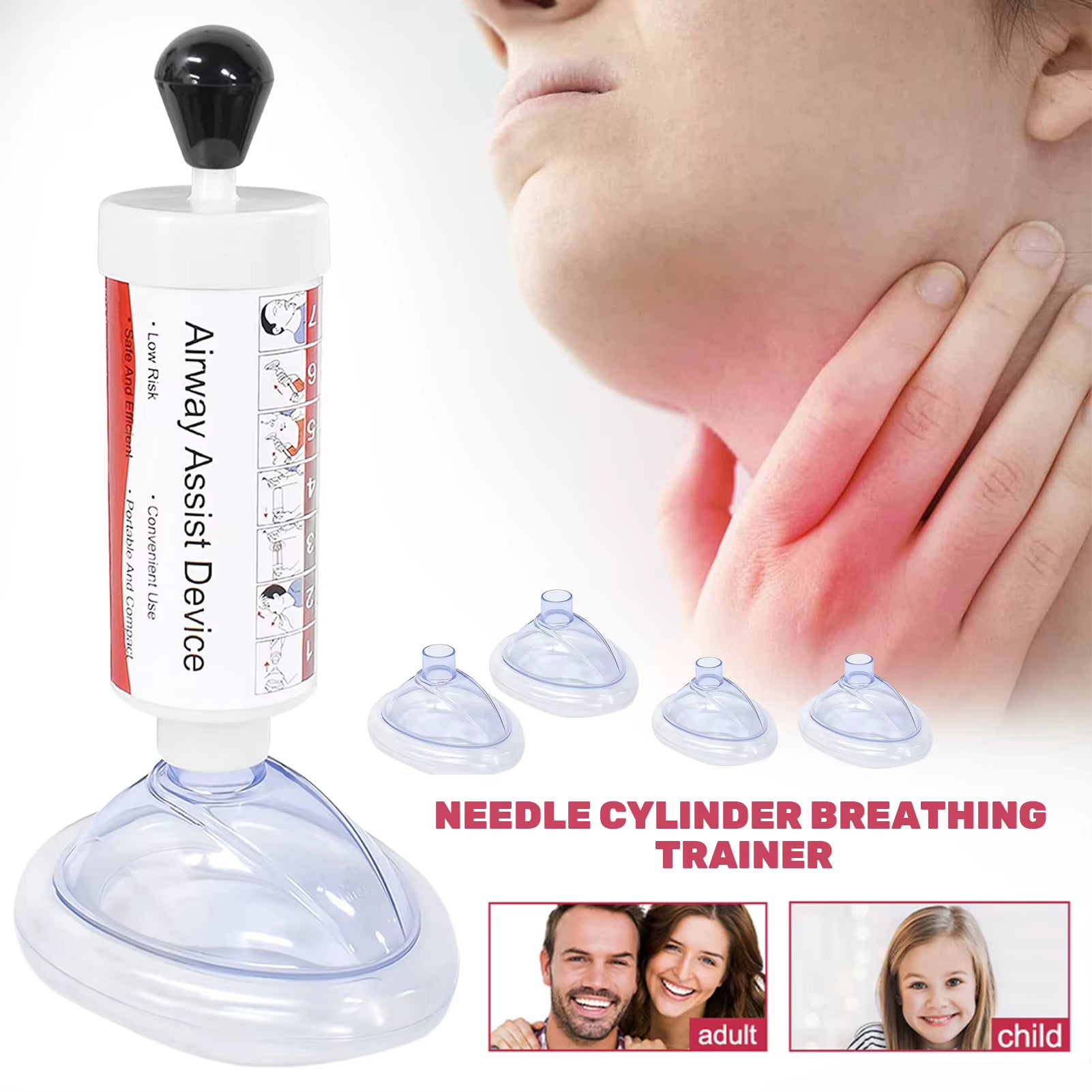 Portable Airway anti Choking Assist Device Choke Emergency Life Saving Suction Vac anti Choke Tool First Aid Kit for Kids Adults